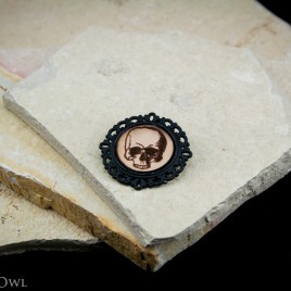 Totenkopf Skull Button rund