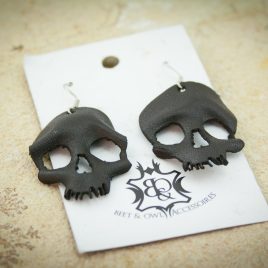 Skullohrring einzeln Ohrhaken Ohrring Schädel schwarz