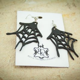 Spinnennetzohrring Ohrhaken Ohrring Spinne Spiderweb schwarz