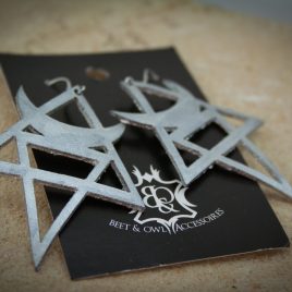 Mondohrring Ohrhaken Ohrring Magie Hexe Symbolik silber