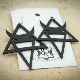 Mondohrring Ohrhaken Ohrring Magie Hexe Symbolik schwarz