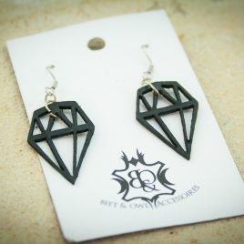 Diamantenohrring Ohrhaken Hängeohrring schwarz Diamant