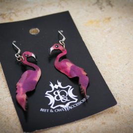 Flamingoohrring Ohrhaken Ohrring pink rosa rot Flamingo