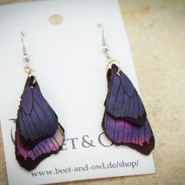 Ohrring Schmetterlingsflügel violett lila