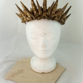Kopfputz Headdress Meerjungfrau Meereskönigin Muscheln Krone gold