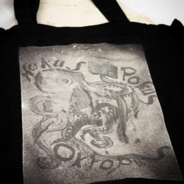 Beutel oder Turnbeutel Hokus Pokus Oktopus Lavendeldruck auf Bleichgrund