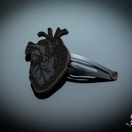 Haarspange Haarclip anatomisches Herz Heart schwarz Anatomie