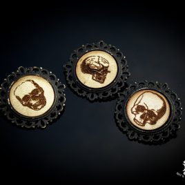Brosche Totenkopf Skull Schädel Anstecknadel wähle 1 aus 3 Motiven oder als Set