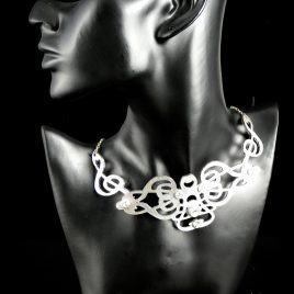 Halskette Kette Notenschlüssel Ornament Collier 3 Varianten Echtleder Musiker