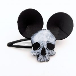 Haarspange Haarclip Mauseohren Totenkopf Mausschädel Mausskull Skull Ohren Mauseohren Mickey