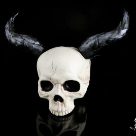 Hörner Horns Devil Faun Fantasy Leder schwarz silber