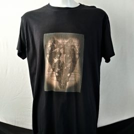 Herrenshirt schwarz Lavendeldruck Wolfskopf Mystik Hexerei