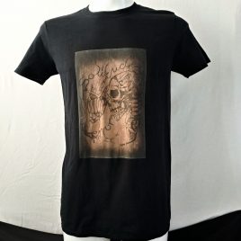 Herrenshirt schwarz Lavendeldruck Totenkopf Skelett Skull