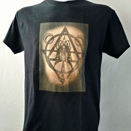 Herrenshirt schwarz Lavendeldruck Mystic Witch Hexenzirkel
