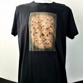 Herrenshirt schwarz Lavendeldruck Totenköpfe Skullmania