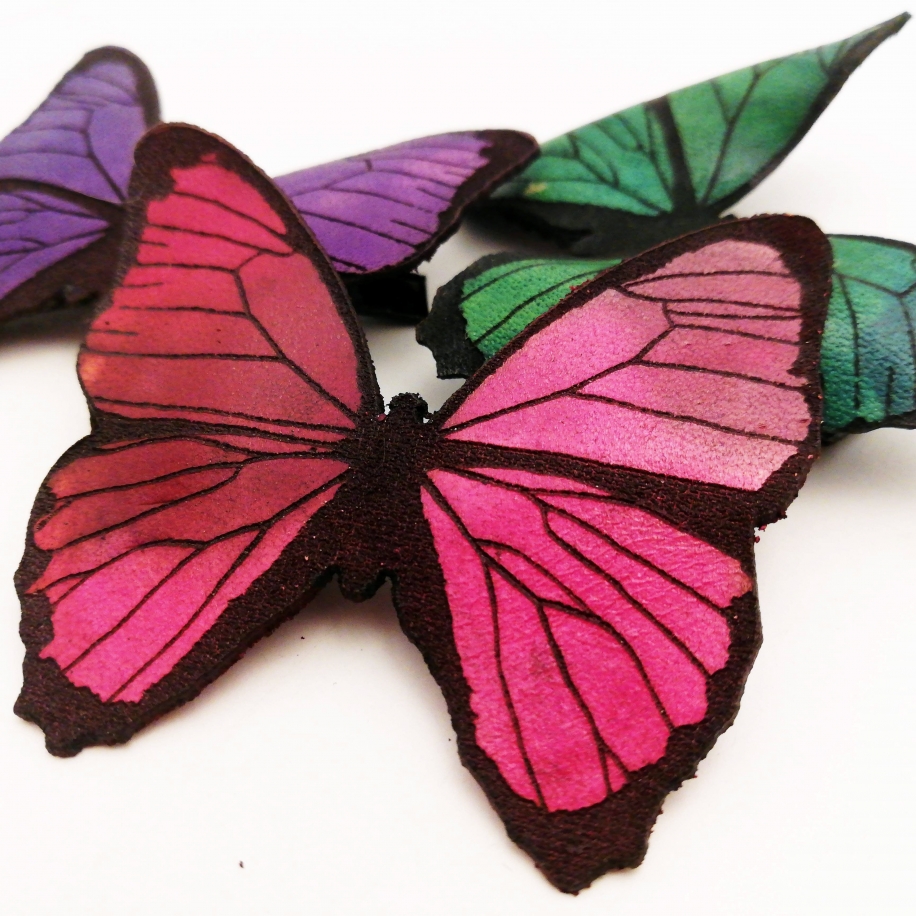 Canitor Schmetterling Haarspangen – 4 Stück, 4,8 Cm, Für Dünnes Haar, In 4 Farben (schwarz, Rosa, Champagner, Grau)