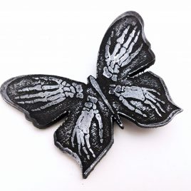 Haarspange Schmetterling Schmetterhand Skeletthände schwarz weiß