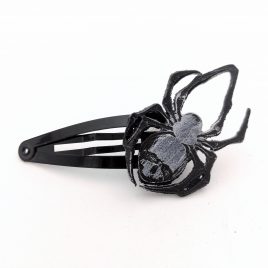 Haarspange Haarclip Spinne Spider Totenkopf schwarz weiß