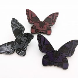 Haarspange Schmetterling Schädel Totenkopf 3 Farben