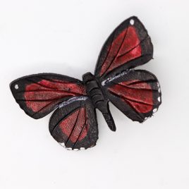 Haarspange Haarclip roter Schmetterling Callicore peristera
