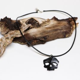 Halskette Kette Totenkopf silber schwarz
