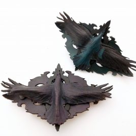Rabe auf Ornament Raven Crow Farbverlauf Haarclip französische Haarspange