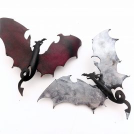 Haarspange Haarclip Drachen Dragon Wings Fantasy Drache Flügel Mystik schwarz rot Echtleder