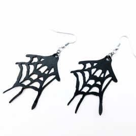 Spinnennetzohrring Ohrhaken Ohrring Spinne Spiderweb schwarz