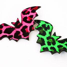 Neon Leo-Fledermaus Haarspange pink oder grün